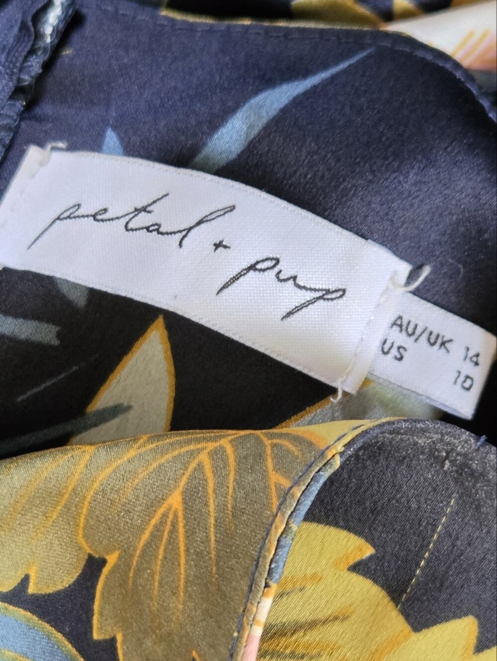 Petal & Pup Black Floral Slip Maxi Dress with Yellow and Blush Blooms - Picture 3 of 3